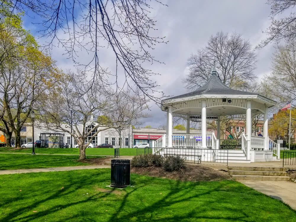 This white gazebo is a well known landmark in Norwood, MA. Sinclaire Home Services services Norwood, MA.