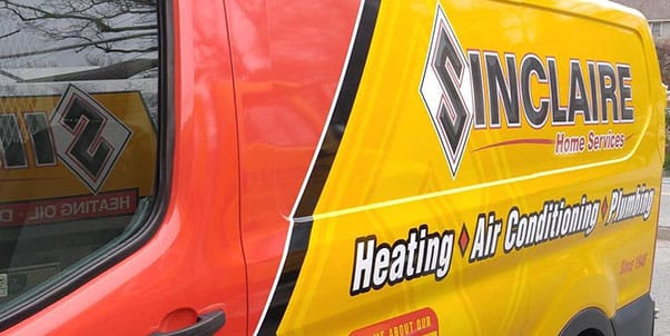 Mid section of the Sinclaire Home Services truck
